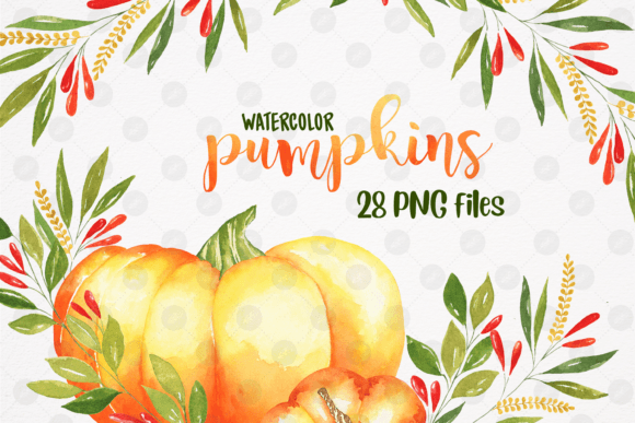 A Designer's Review of Watercolor Pumpkins Clipart Graphics