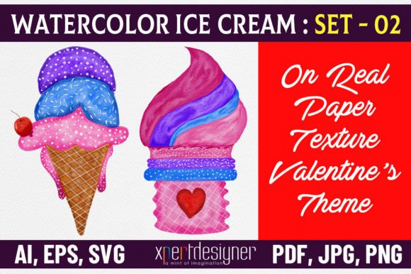 A Designer’s Practical Review of the Watercolor Ice Cream Graphics