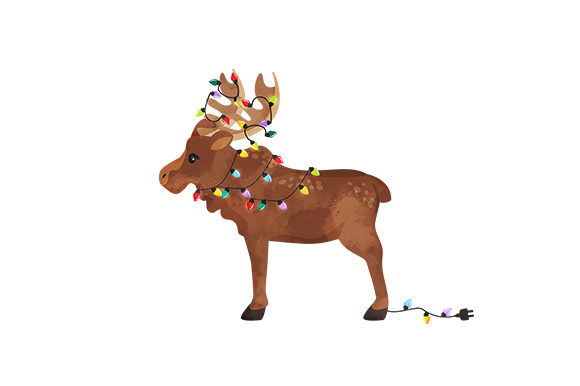 A Festive Watercolor Moose for Crafting