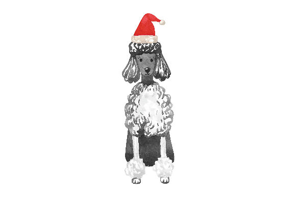 A Festive Watercolor Poodle Design for Dog Loving Crafters