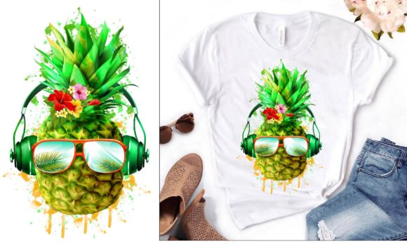 A Pineapple Watercolor Graphic for Print & Client Projects
