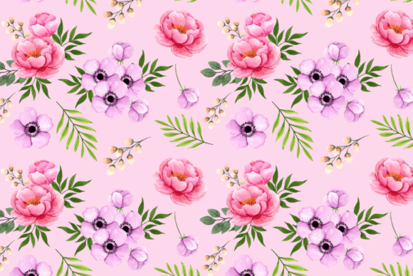 A Vintage Floral Watercolor Pattern for Your Crafting Graphics