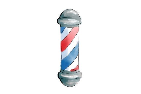 A Watercolor Barber Pole for Crafts & Commercial Digital Designs
