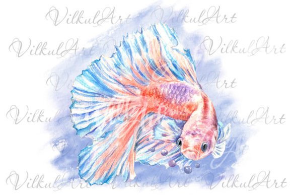 A Watercolor Fish Graphic Perfect for Crafting & Illustrations