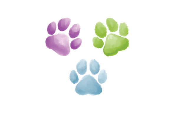 A Watercolor Paw Print Design for Crafts & Animals