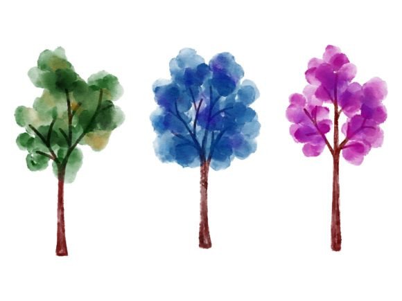 A Watercolor Tree Graphic for Natural Illustrations