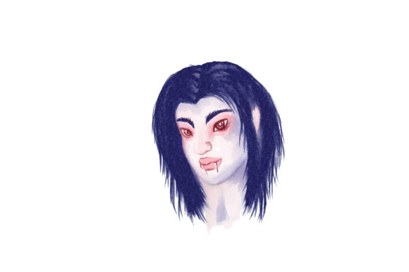 A Watercolor Vampire Design for Halloween Crafts and Spooky Marketing
