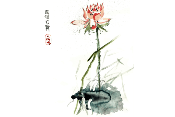 A Watercolor Zen Flower for Graphics & Illustrations