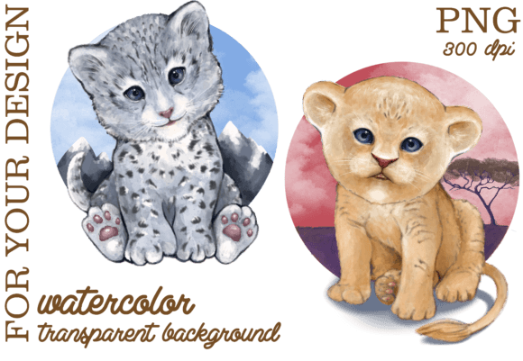 Baby Animals Watercolor Graphics for Brand Illustrations