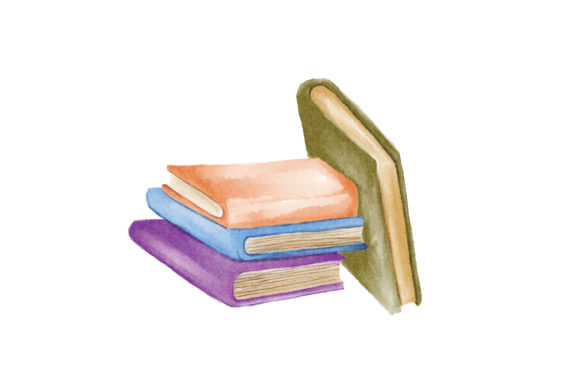Crafting Brand Stories with a Watercolor Book Stack Design