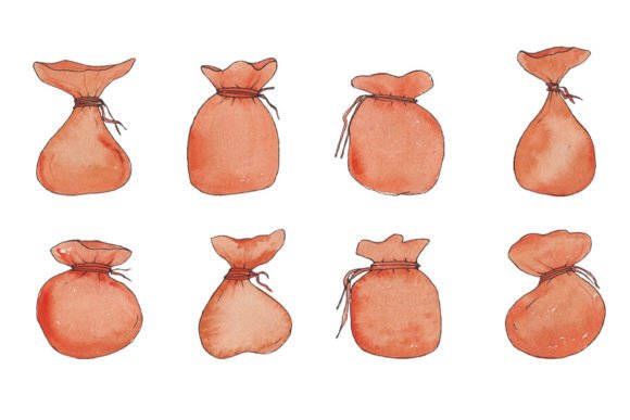 From Digital Graphics to Embroidered Reality: The Money Bag Icons Watercolor