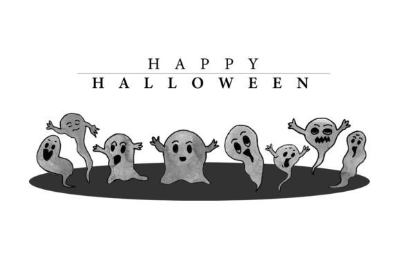 Ghost Party Graphics for Seasonal Brand Illustrations