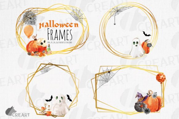 Golden Halloween Invitations: Versatile Print Templates for Local Brands