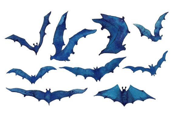 Halloween Watercolor Bats: A Design Asset for Autumn Brands