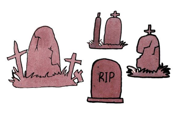 Watercolor Grave SVG for Graphic Illustrations