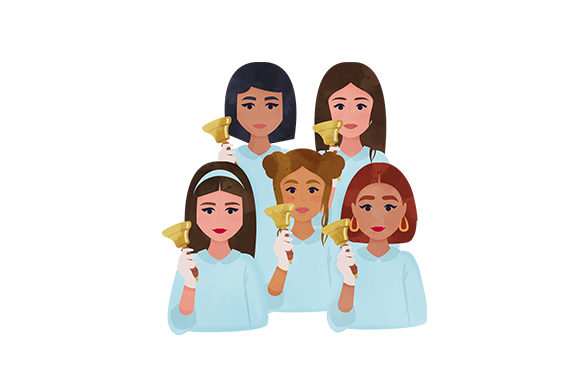 Watercolor Handbell Choir: A Design Asset for Authentic Crafts