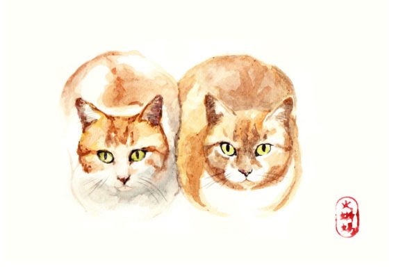 Watercolor Red Cats Art: A Designer's Review for Embroidery